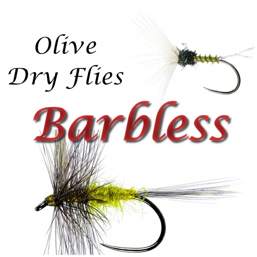 Barbless Olive Dry Flies